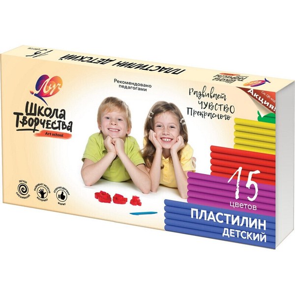 Лучь Школа Творчества Пластилин 1764-08 15цвет
