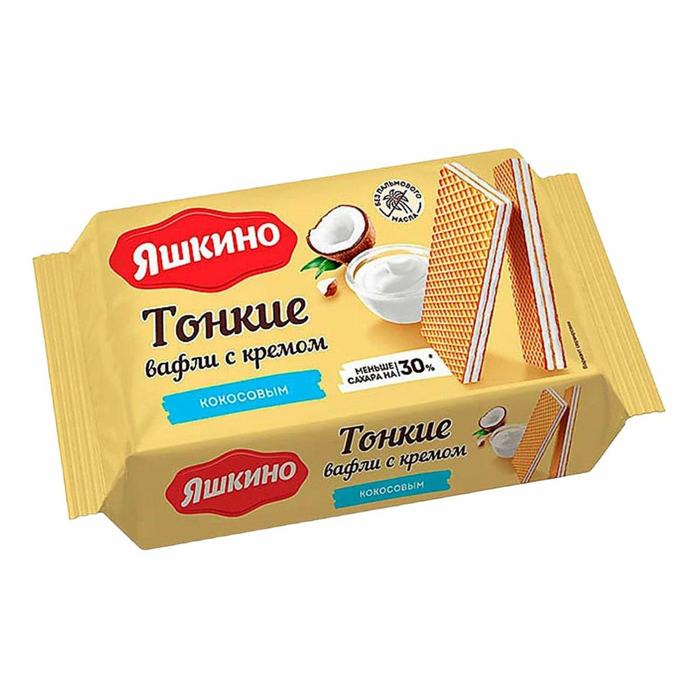 Яшкино вафли тонкие кокос 144 гр