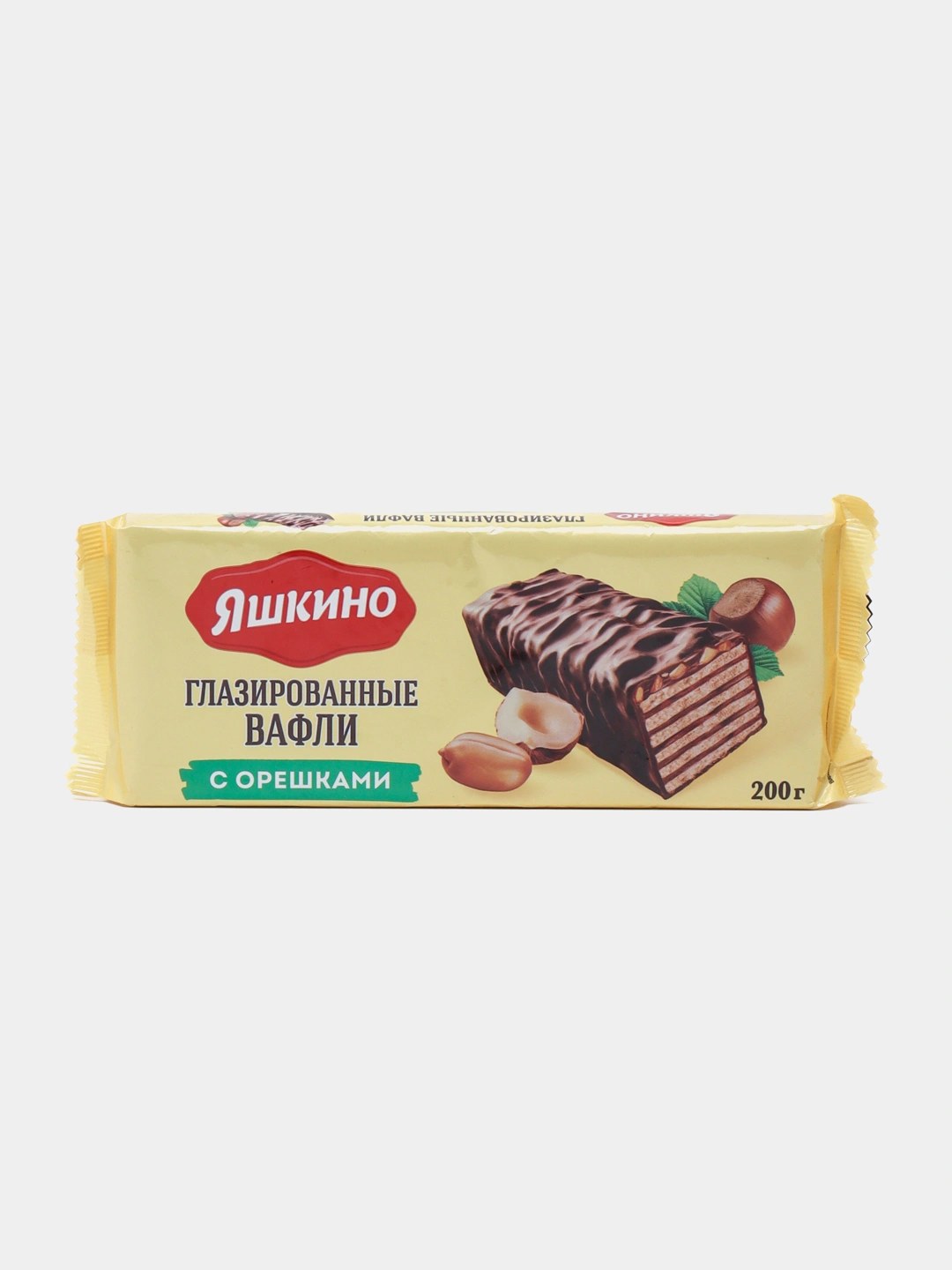 Яшкино глазурь. вафли с орехами 200 гр ВАВ218