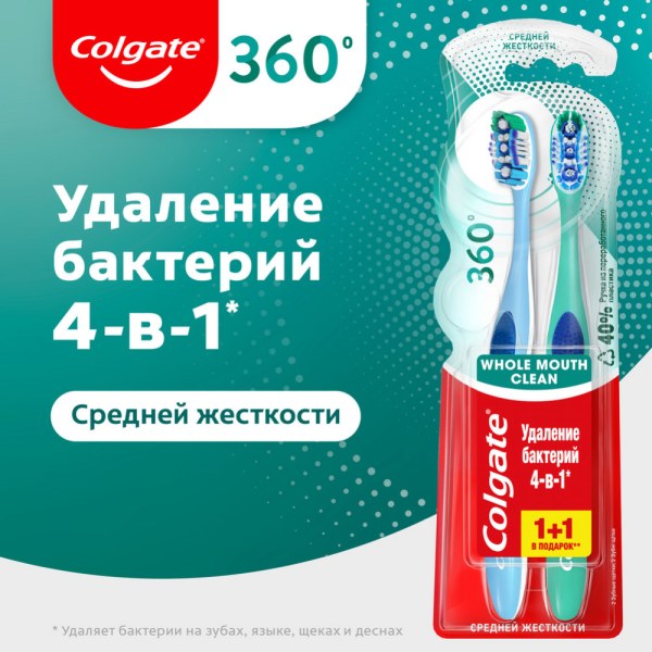 Colgate ЗЩ 360 ЗЩетка 1+1