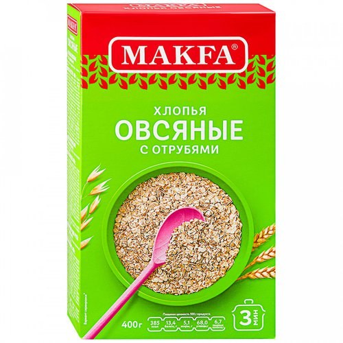 Makfa Хлопья Овсяные с отрубями 400гр
