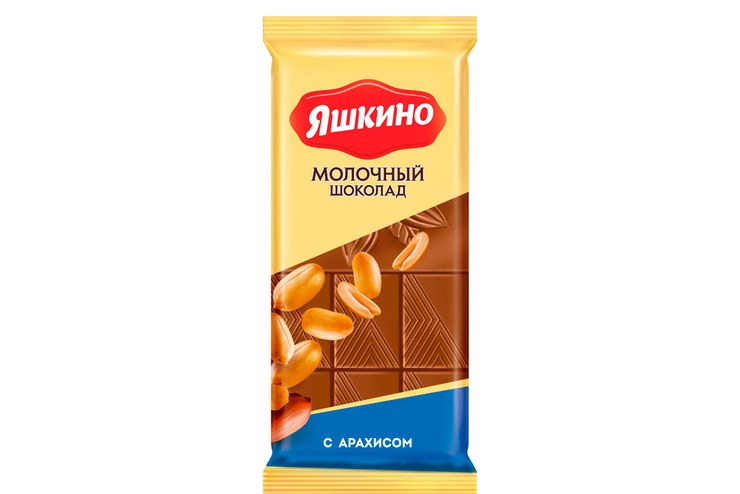 Яшкино Плит. молоко с арахисом Шоколад 90 гр