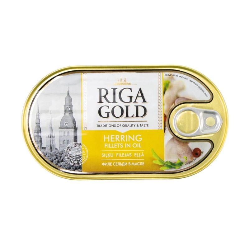 Riga Gold Салака в масле ключ 190гр