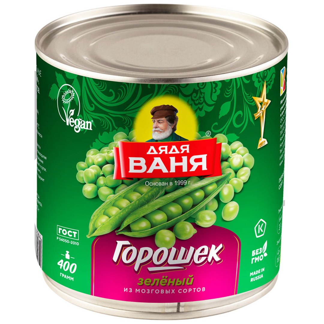 Дядя Ваня Зеленый горошек ж/б 400гр