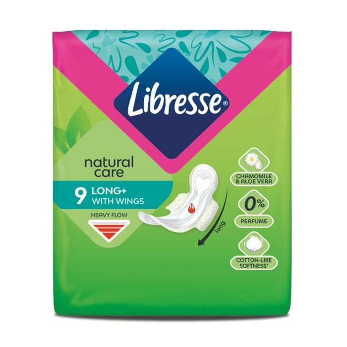 Libresse Natural care long heavy flow 9шт