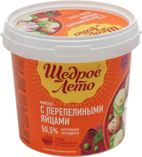 Щедрое Лето майонез Перепел ведро 800гр