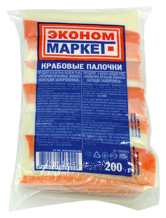Эконом М. Крабовые палочки 190гр