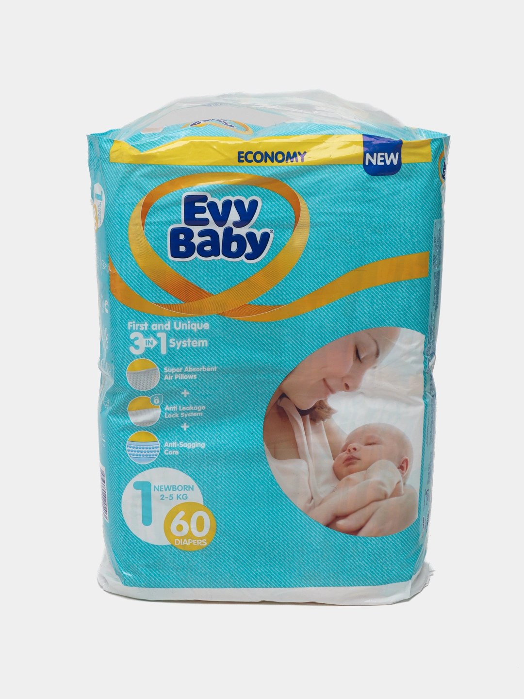 Подгузники Evy Baby №1 60 шт