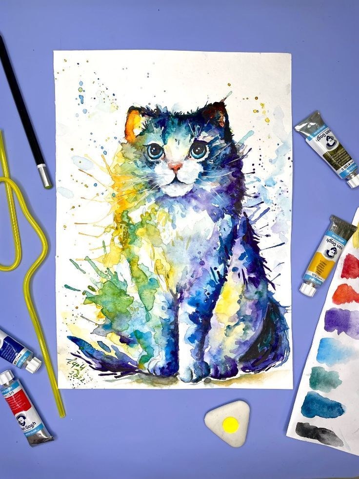 Happy Cat Акварель 16цветов 3939
