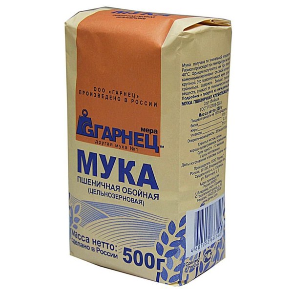 Гарнец Мука Пшеничная отбойная Цельная 500гр