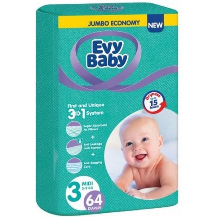 Подгузники Evy Baby №3 64 шт