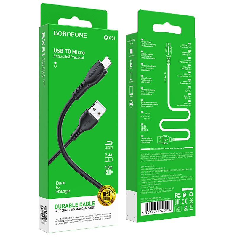 BX51 BOROFONE MICRO USB CABEL