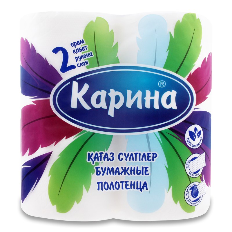 Карина Перья Бумажное полотенце 2сл 2в1