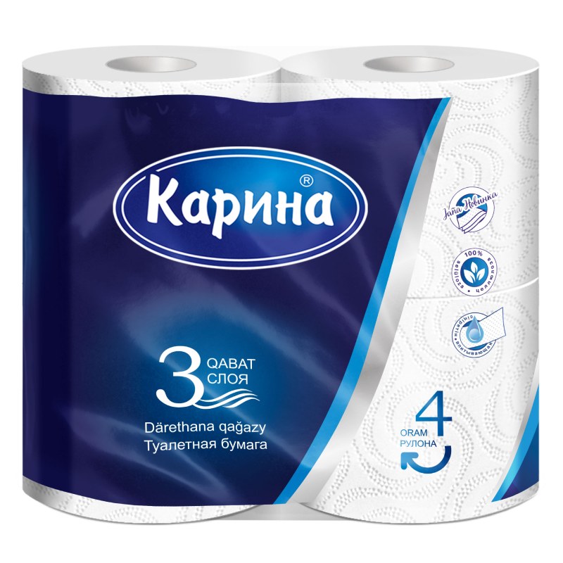 Карина Туалетная бумага 3сл 4в1