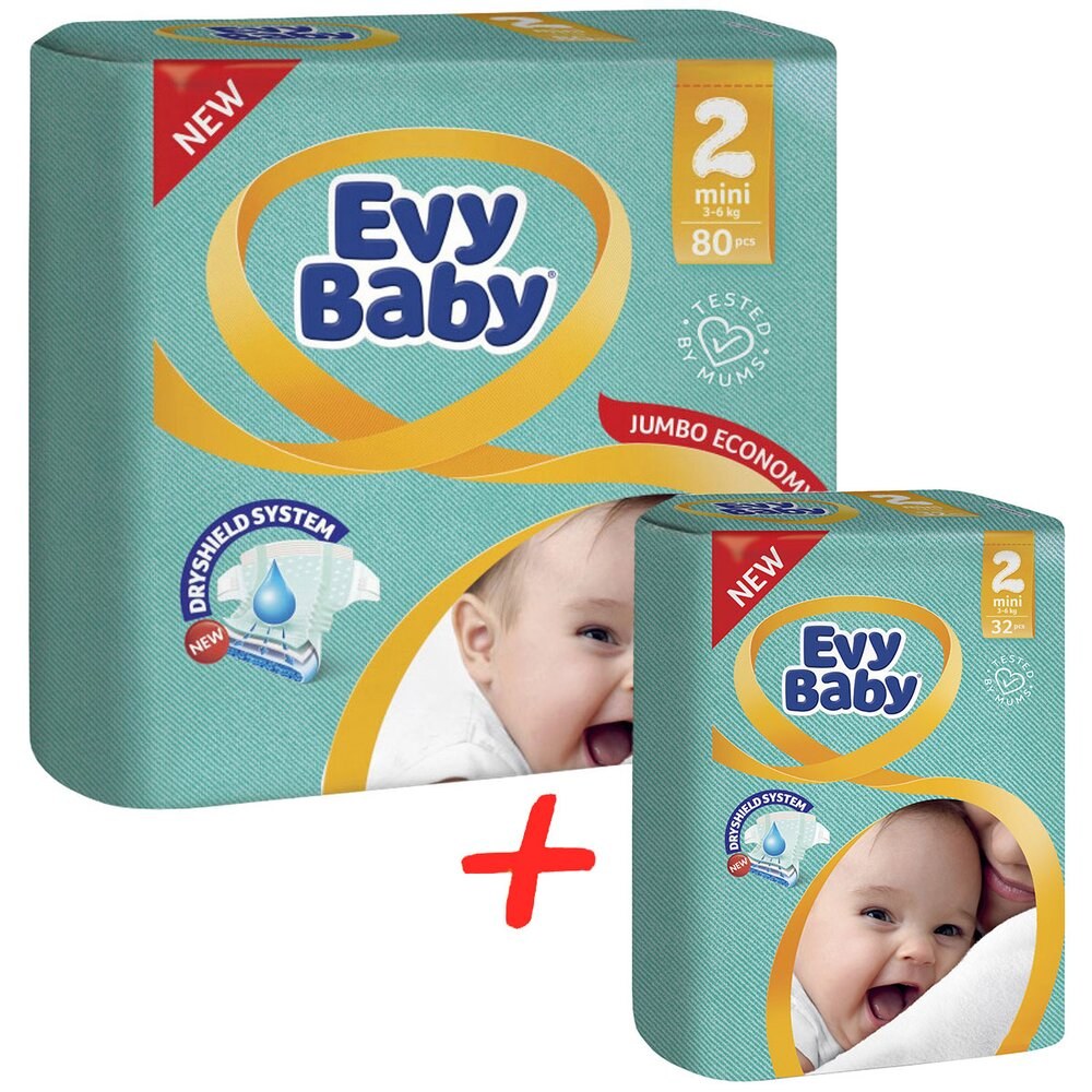 Подгузники Evy Baby №2 80 шт