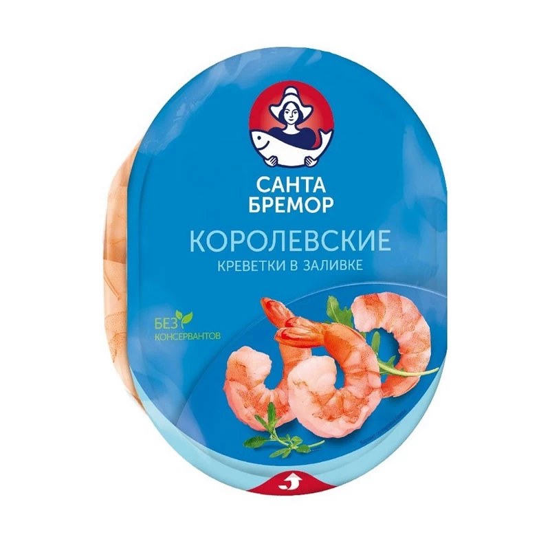 Санта Бремор Мясо Креветки белоногой Ваннамей Королевской 180гр