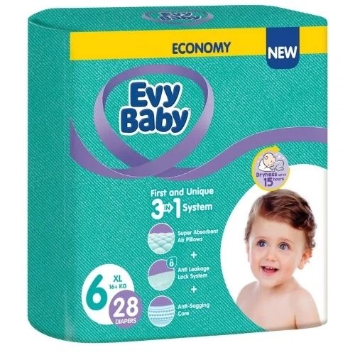 Подгузники Evy Baby №6 28 шт