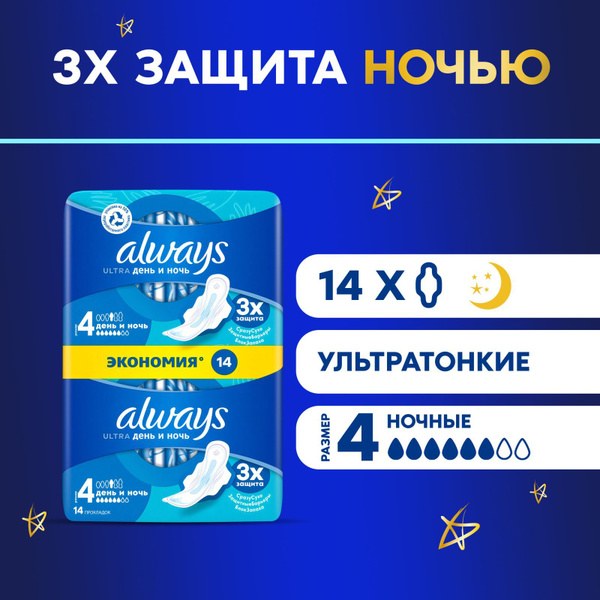 Always Ultra 4 Night Экономия 14 шт