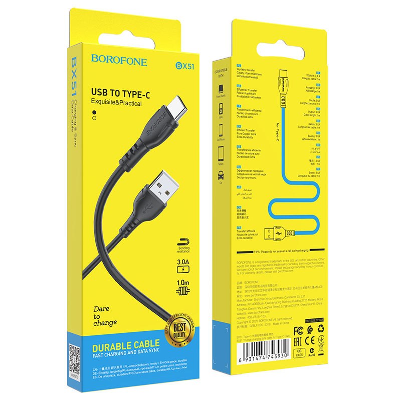 BX51 TYPE C BOROFONE USB CABEL