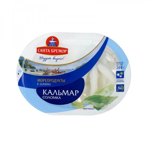 Санта Бремор мясо кальмара в заливке 180гр