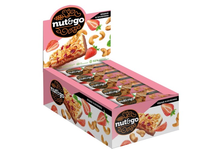 Яшкино Nut & Go батончик кещью клубника 36гр КВК461