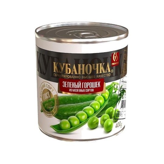Кубаночка Зеленый горошек ж/б 400гр