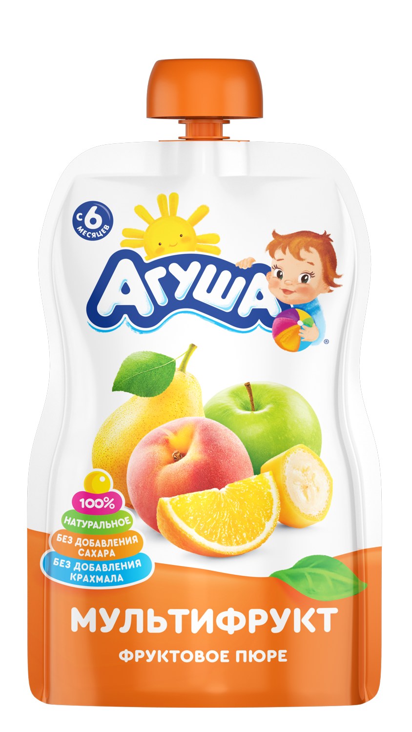 Агуша фрук. пюре в ассор. кор. 100 гр