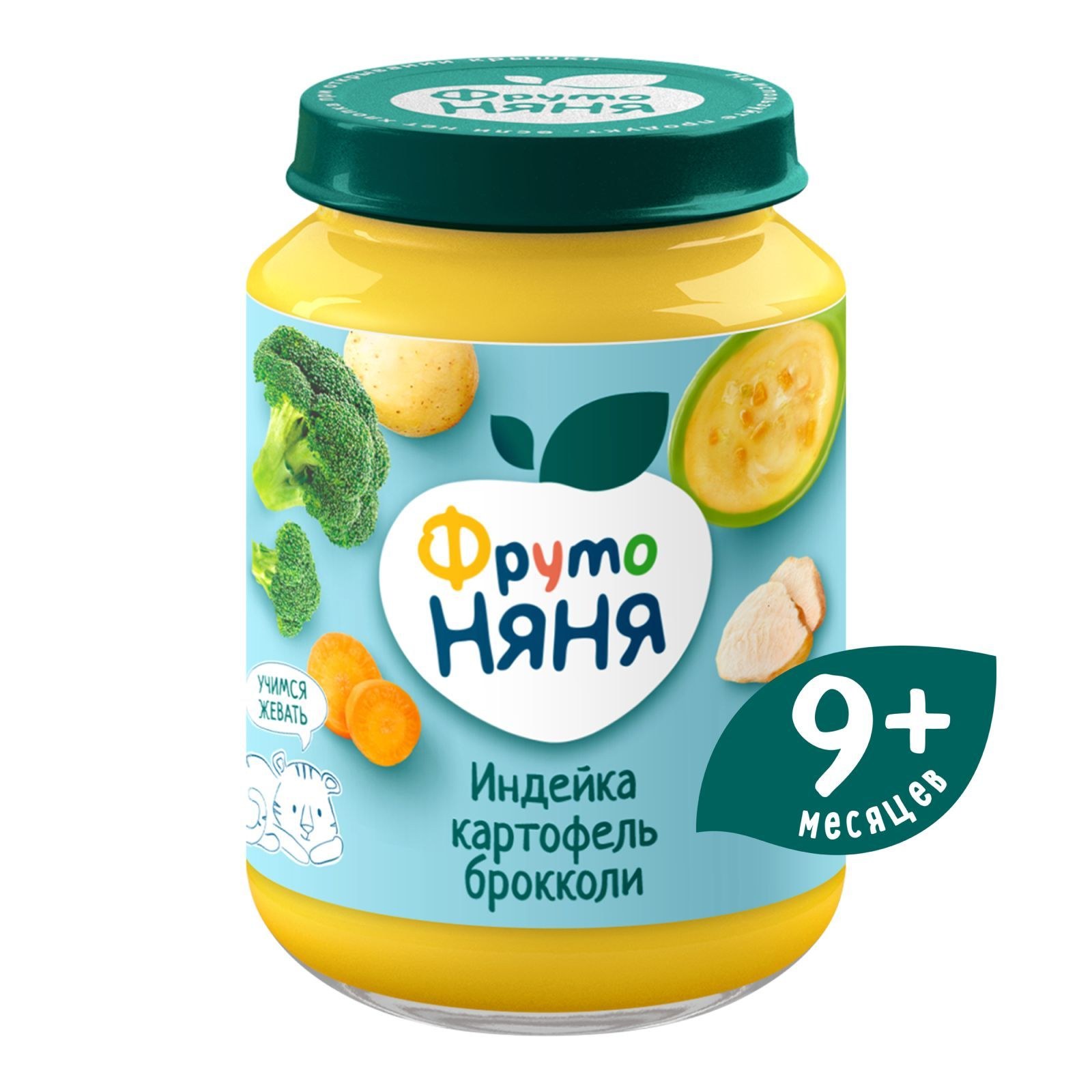Фрутоняня пюре в ассор. стек. банка 80гр