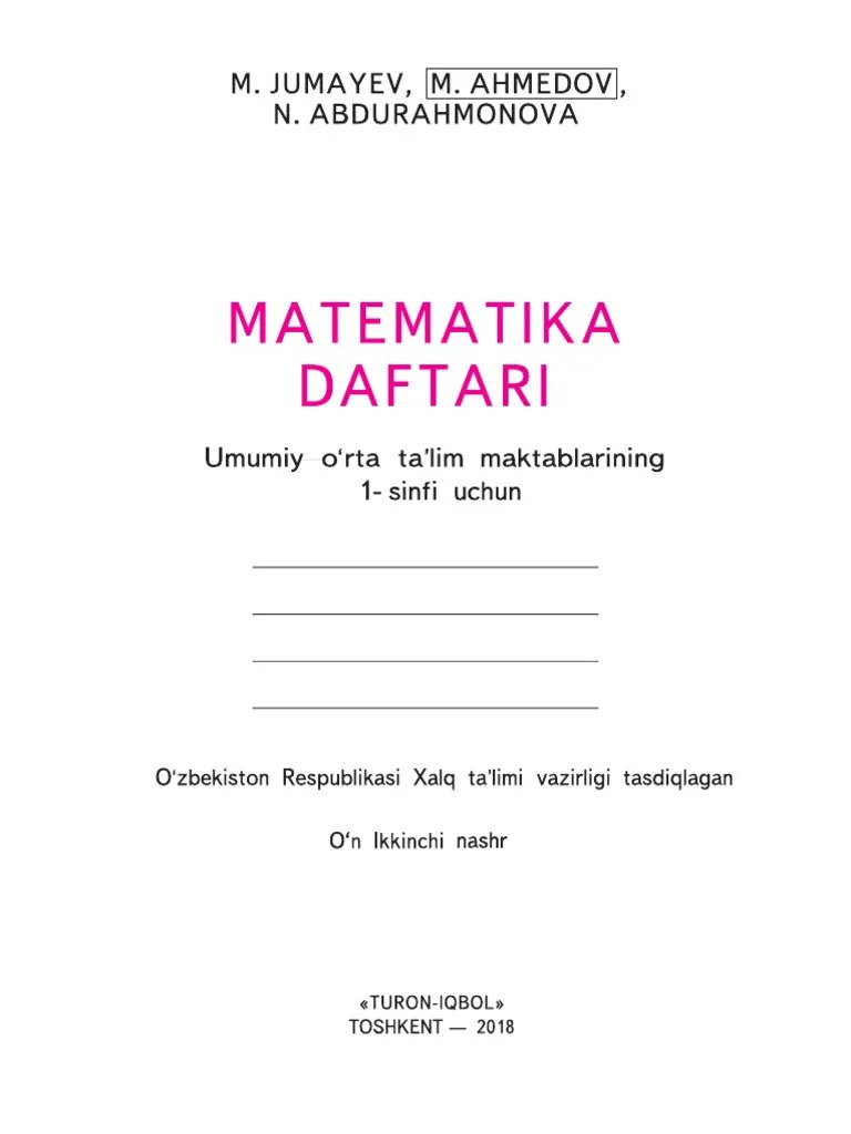 matematika daftari Karabayeva