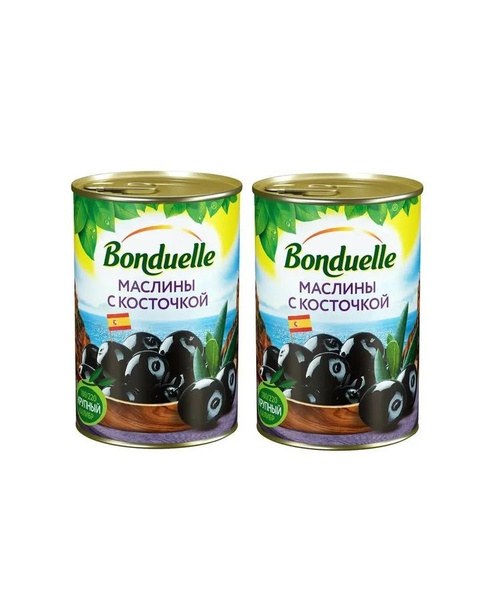 Bonduelle Маслины черные с кост. 300гр