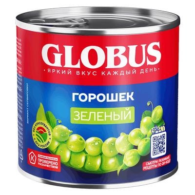 Globus зеленый горошек 400гр