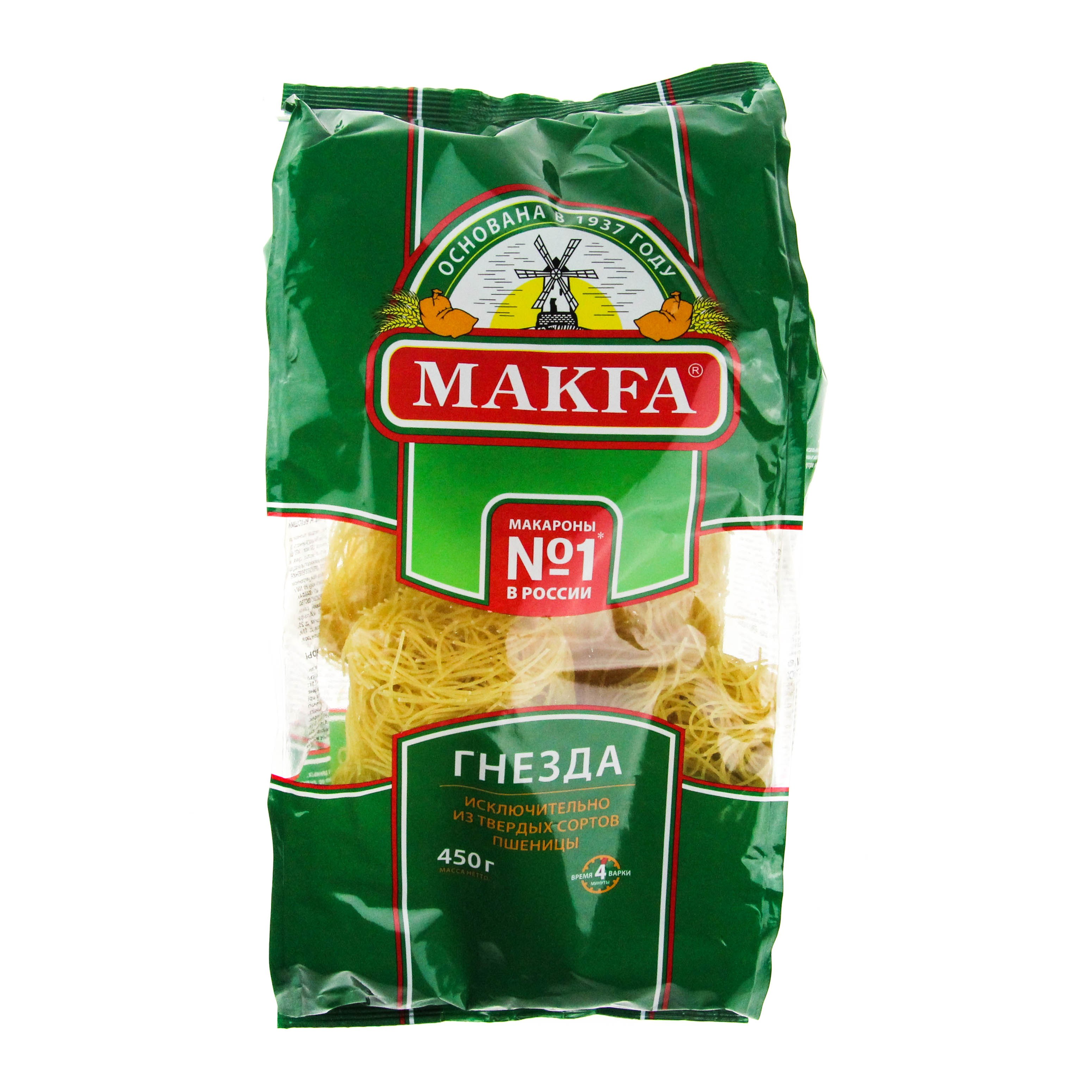 Makfa Макароны Тонкая Гнезда 450гр