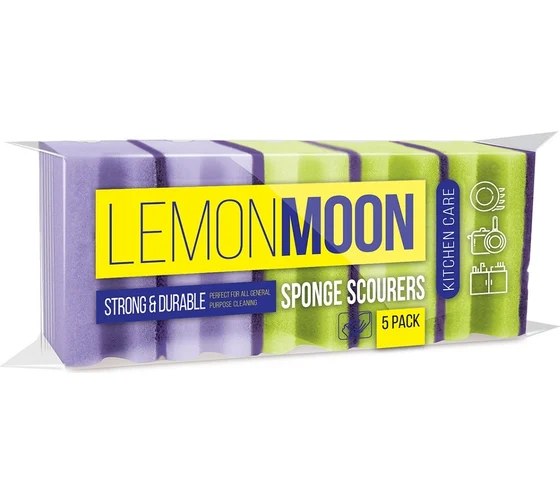 Lemon Moon Губка для посуды 96x64x42 5шт Фреза L002