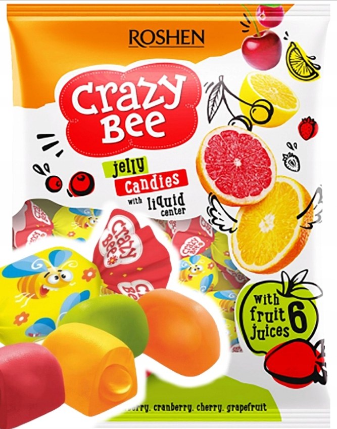 Рошен конфеты Crazy Bee желе Фасовка 1кг