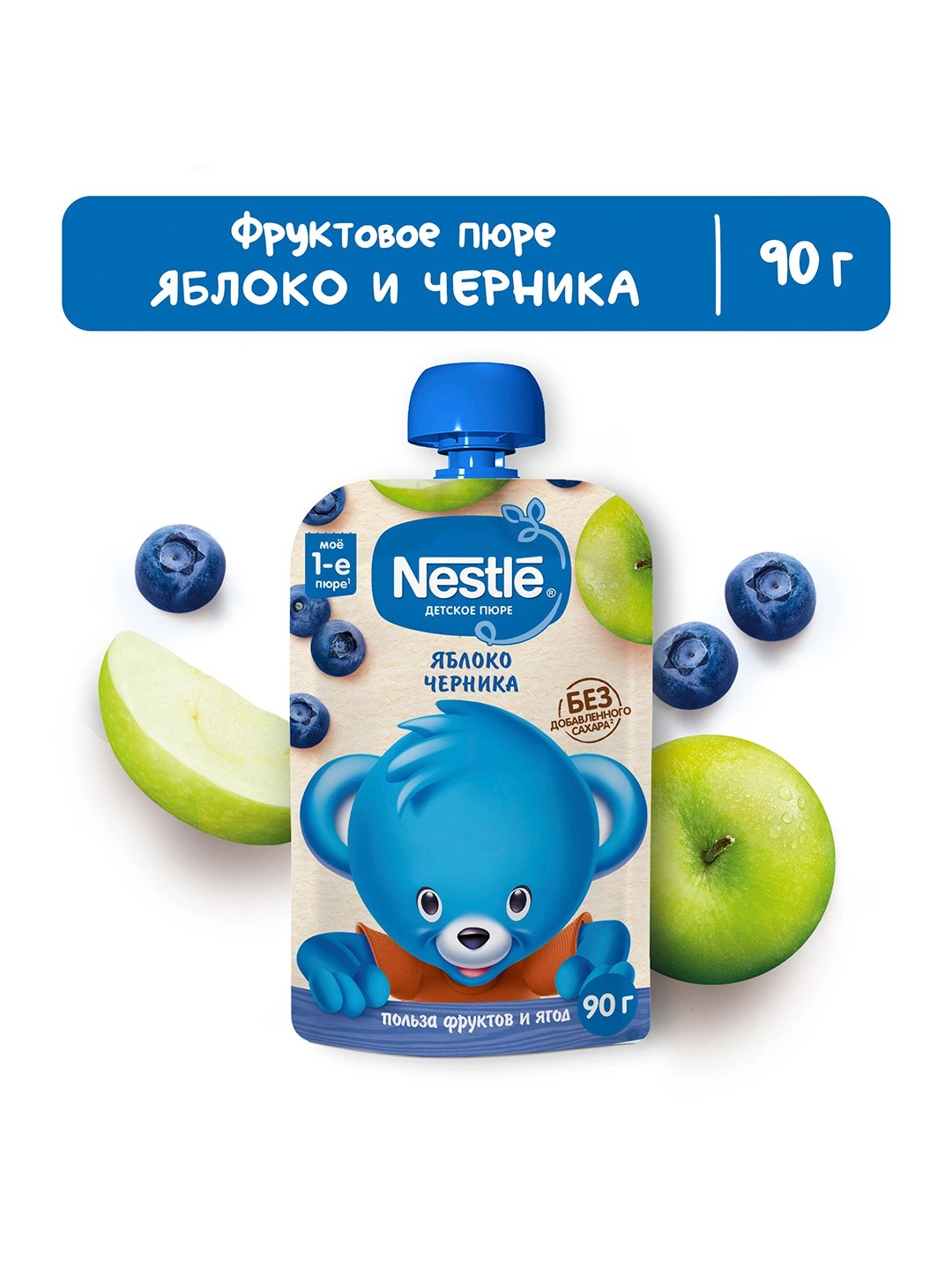 Nestle фрукт. Пюре в ассор 90 гр
