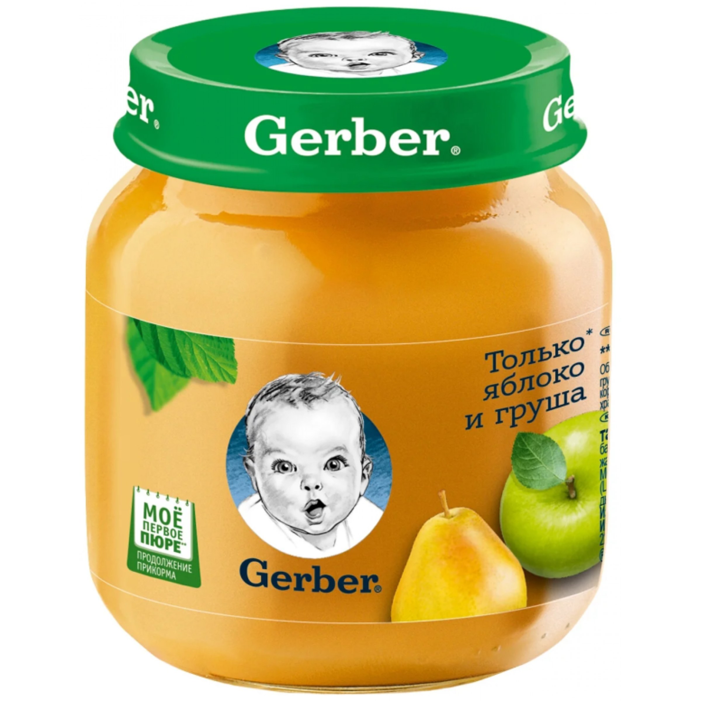 Gerber только фрукты ябл и груша 130гр