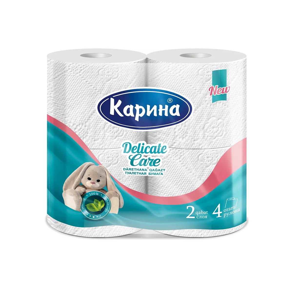 Карина Туалетная бумага Delicate Care 2сл 4в1