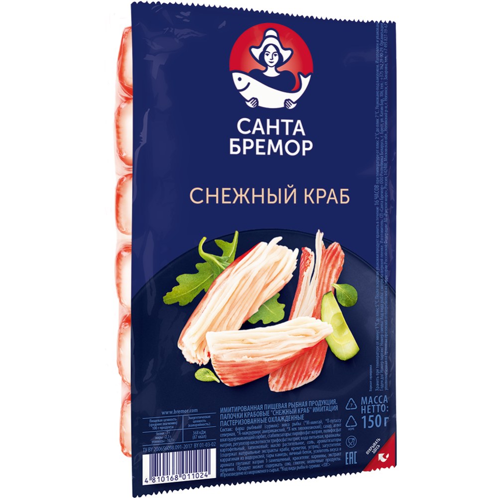 Санта Бремор Крабовые палочки в пак. 150/200гр