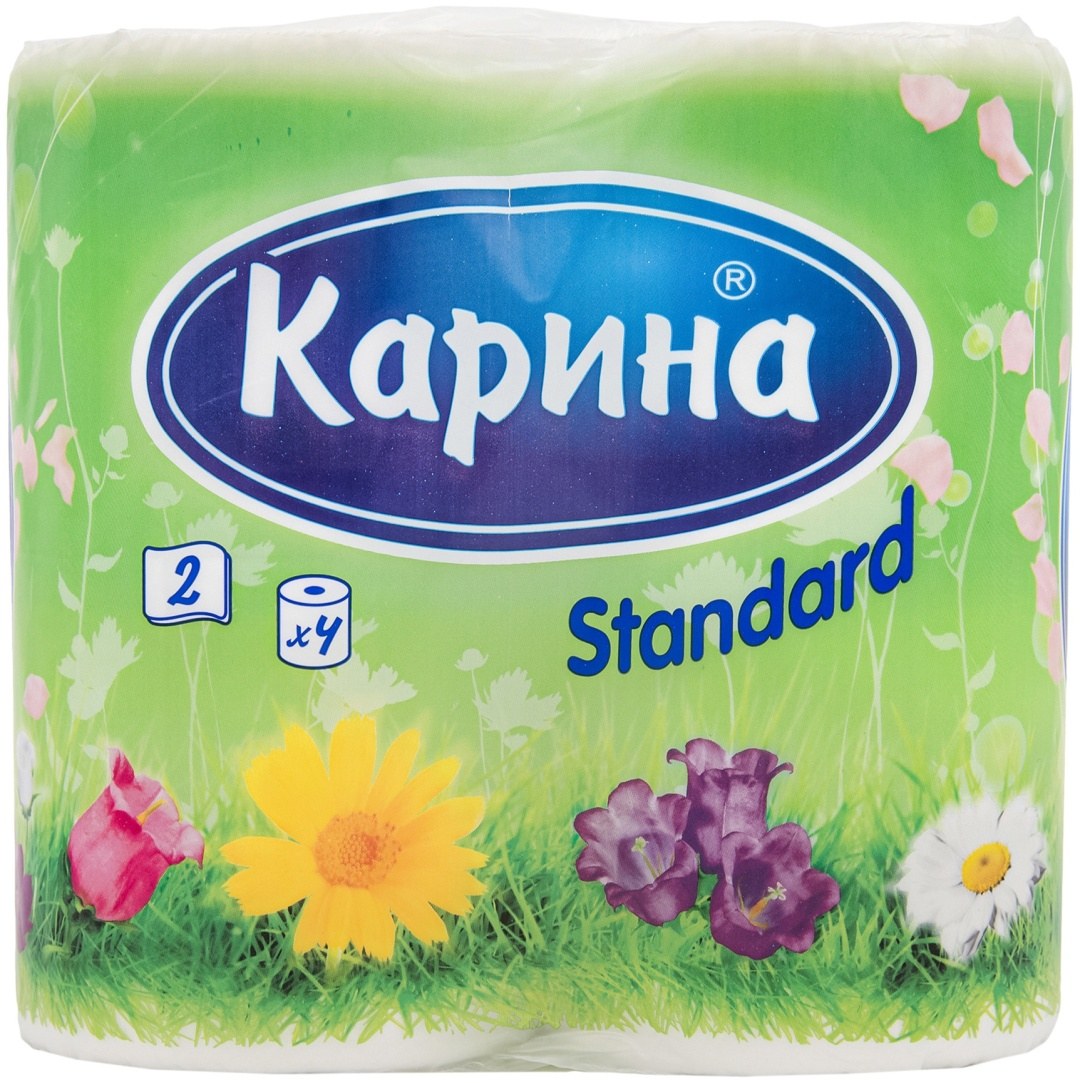 Карина Туалетная бумага Standard 2сл 4в1