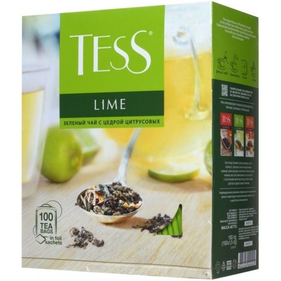 Tess зеленый чай в ассор 100пакетов