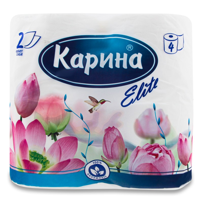 Карина Туалетная бумага Elite 2сл 4в1