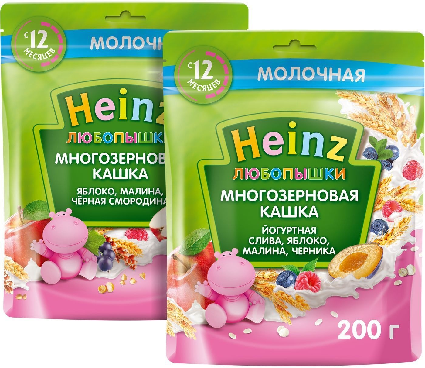 Heinz многозерновая каша в ассор. 200гр
