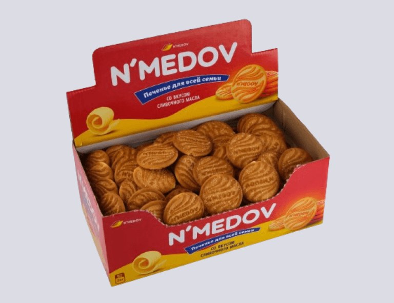 N. Medov круглые печенье слив масло коробка
