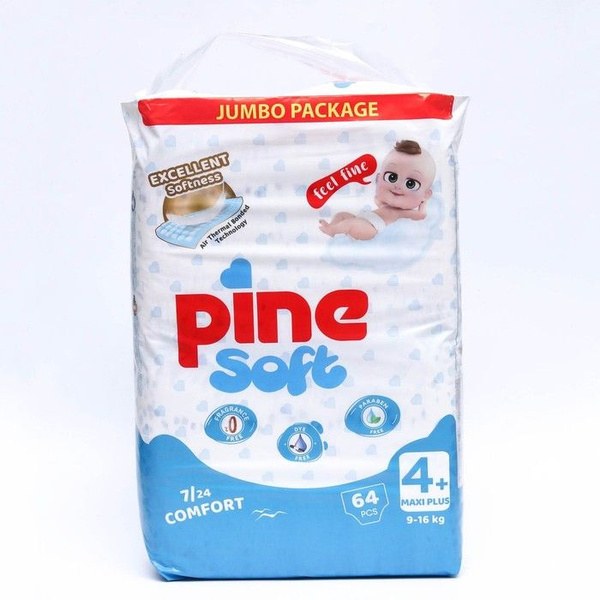 Pine Soft подгузники 4 макси 72шт