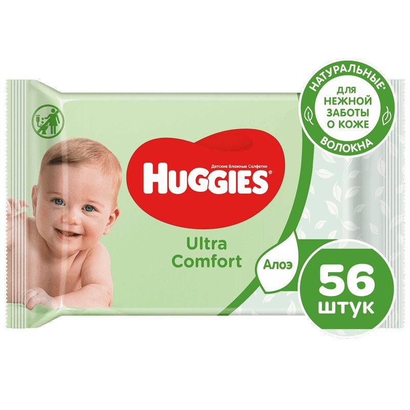 Влажные салфетки Huggies Ultra Comfort 56 шт