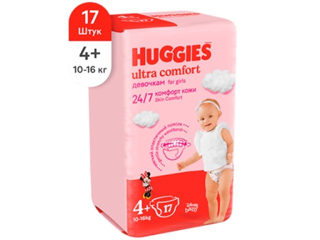 Подгузники Huggies Ultra Comfort 4+ mini 17 шт (Boy & Girl)