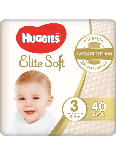 Huggies Подгузники Elite Soft 3 40шт