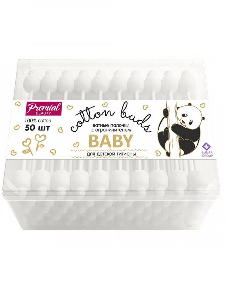 Premial Baby Ватные палочки с огранич. 50шт