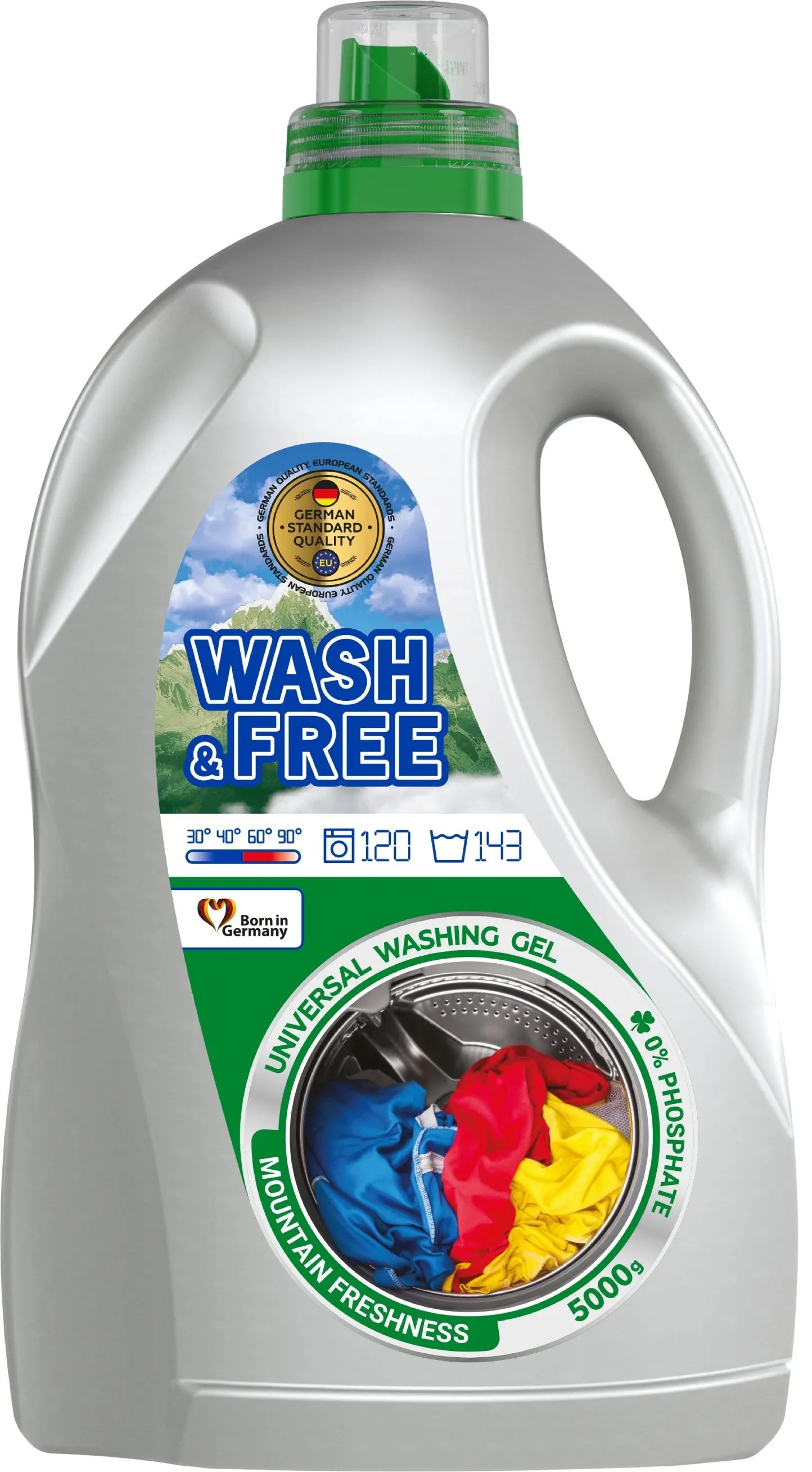 Wash & Free гель для стирки в ассор. 5кг