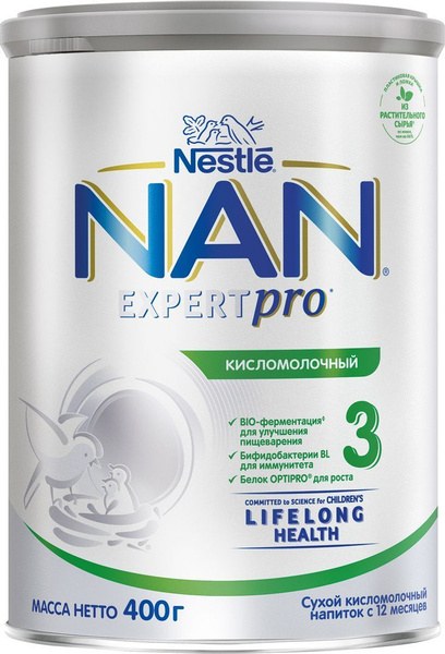 NAN 3 Expert Pro Кисломолочный  Детское питание 400 гр